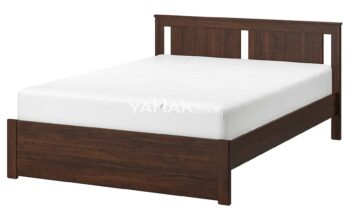 Bed frame, brown, Queen size